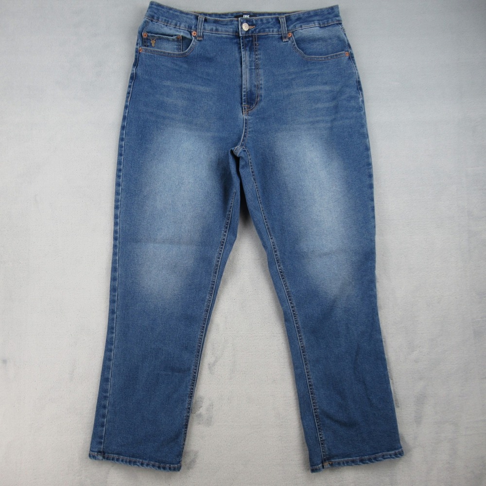 Frye Womens Straight Leg Jeans Blue Medium Wash Stretch Denim Size 12/31 1859395